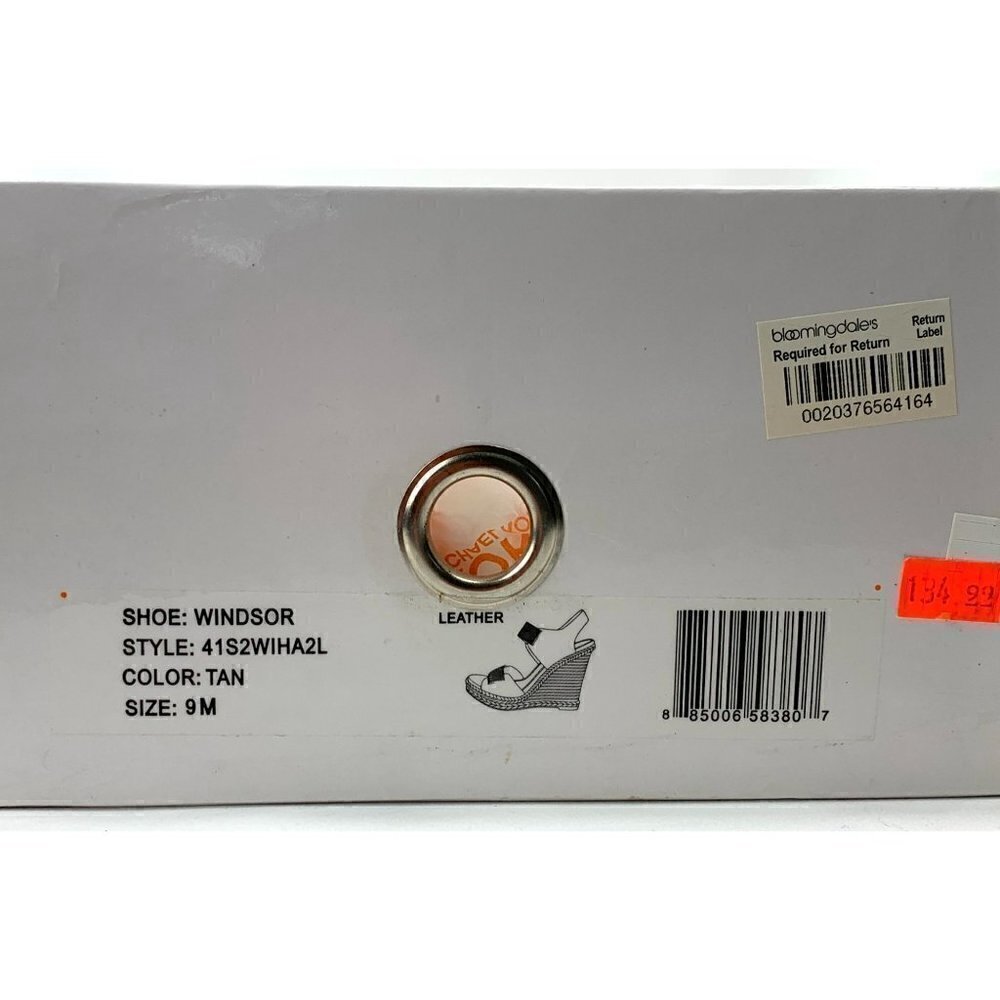 Michael Kors Windsor Platform Wedge Espadrille Sandals Tan Leather, Size 9M IOB - Picture 3 of 10